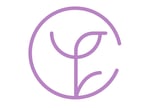 Purple line icon of a sprout or seedling plant inside a circle